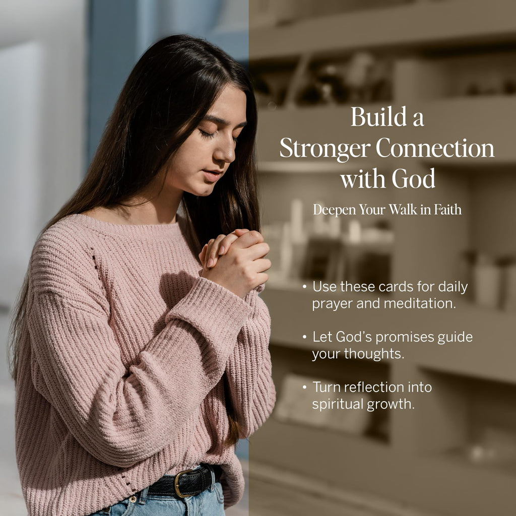 Christian Bible Verse & Affirmation Cards Box with Stand – 52 Daily Scripture Cards for Women & Men’s Prayer, Meditation, and Spiritual Growth – Inspirational Gift for Positive Faith and Encouragement