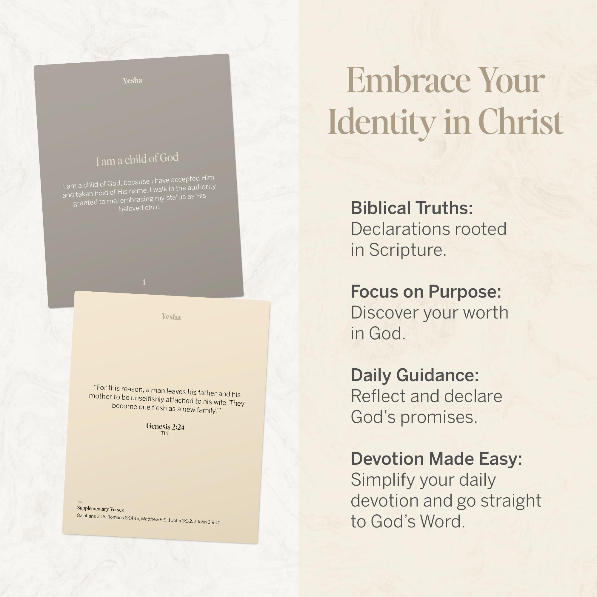 Christian Bible Verse & Affirmation Cards Box with Stand – 52 Daily Scripture Cards for Women & Men’s Prayer, Meditation, and Spiritual Growth – Inspirational Gift for Positive Faith and Encouragement