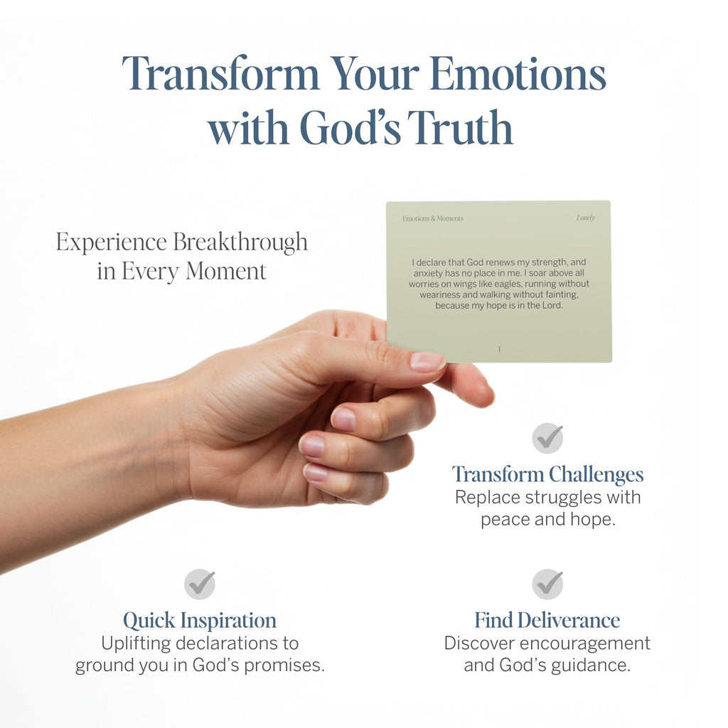 Christian Bible Verse & Declaration Cards – 100 Mini Scripture Cards for Spiritual Strength, Breakthrough, and Deliverance – Faith-Based Gift for Temptation, Depression, Hopelessness, and Inner Healing